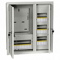 Распределительный шкаф ЩУРв 30 мод., IP31, встраиваемый, сталь, серая дверь, с клеммами |  код. MKM35-V-30-31-1-ZO |  IEK